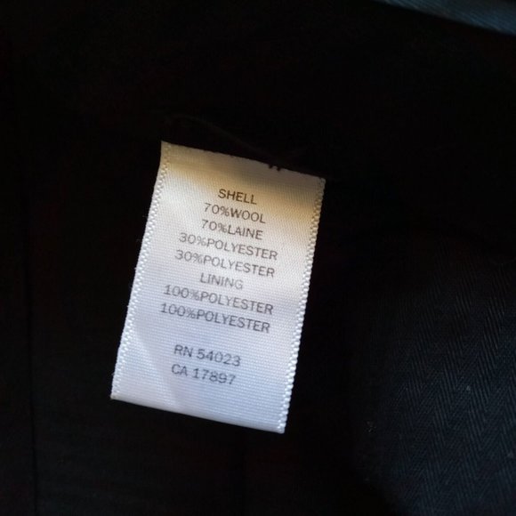 Banana Republic Trousers Dress Pants 35 x 31 Black/Faint stripe Wool Blend VGC - Picture 12 of 12